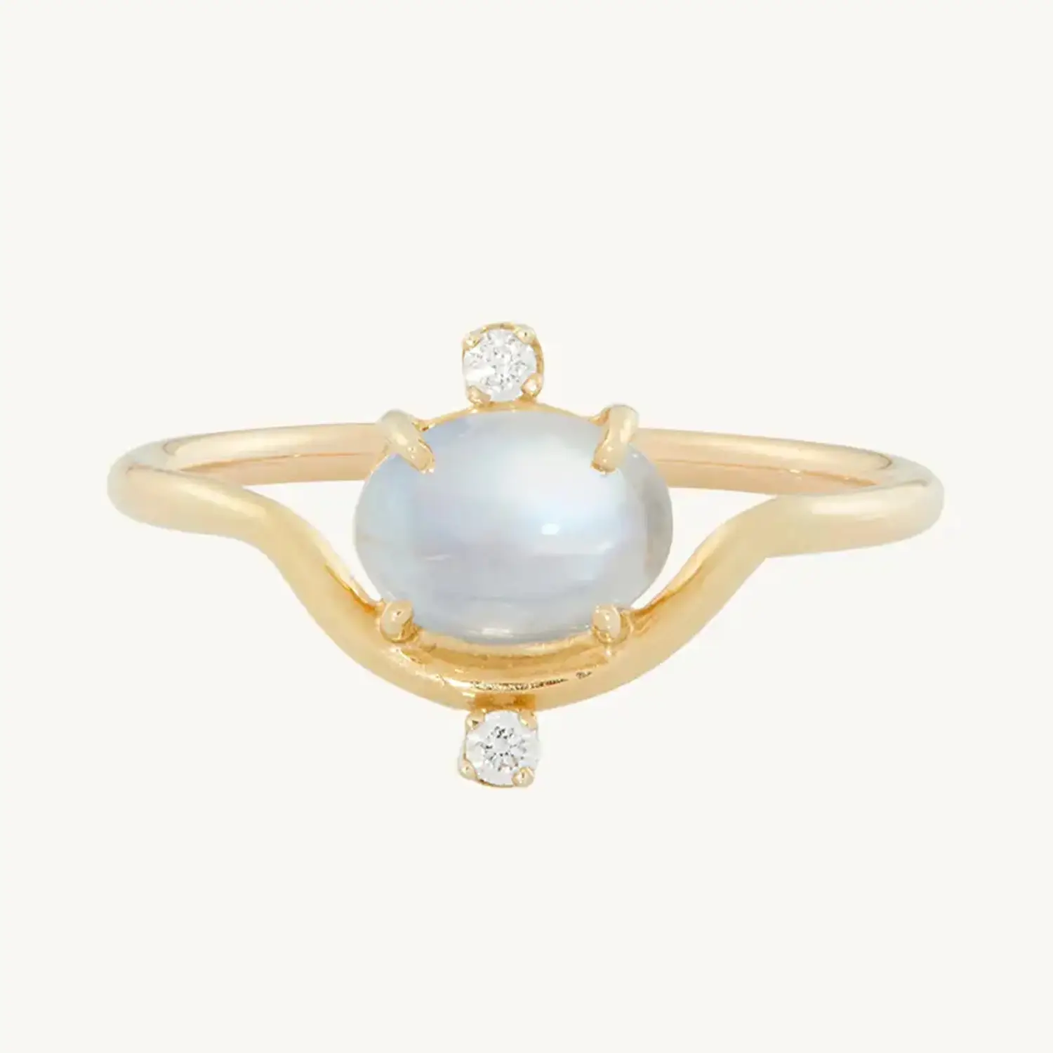 Nestled Moonstone & Diamond Ring