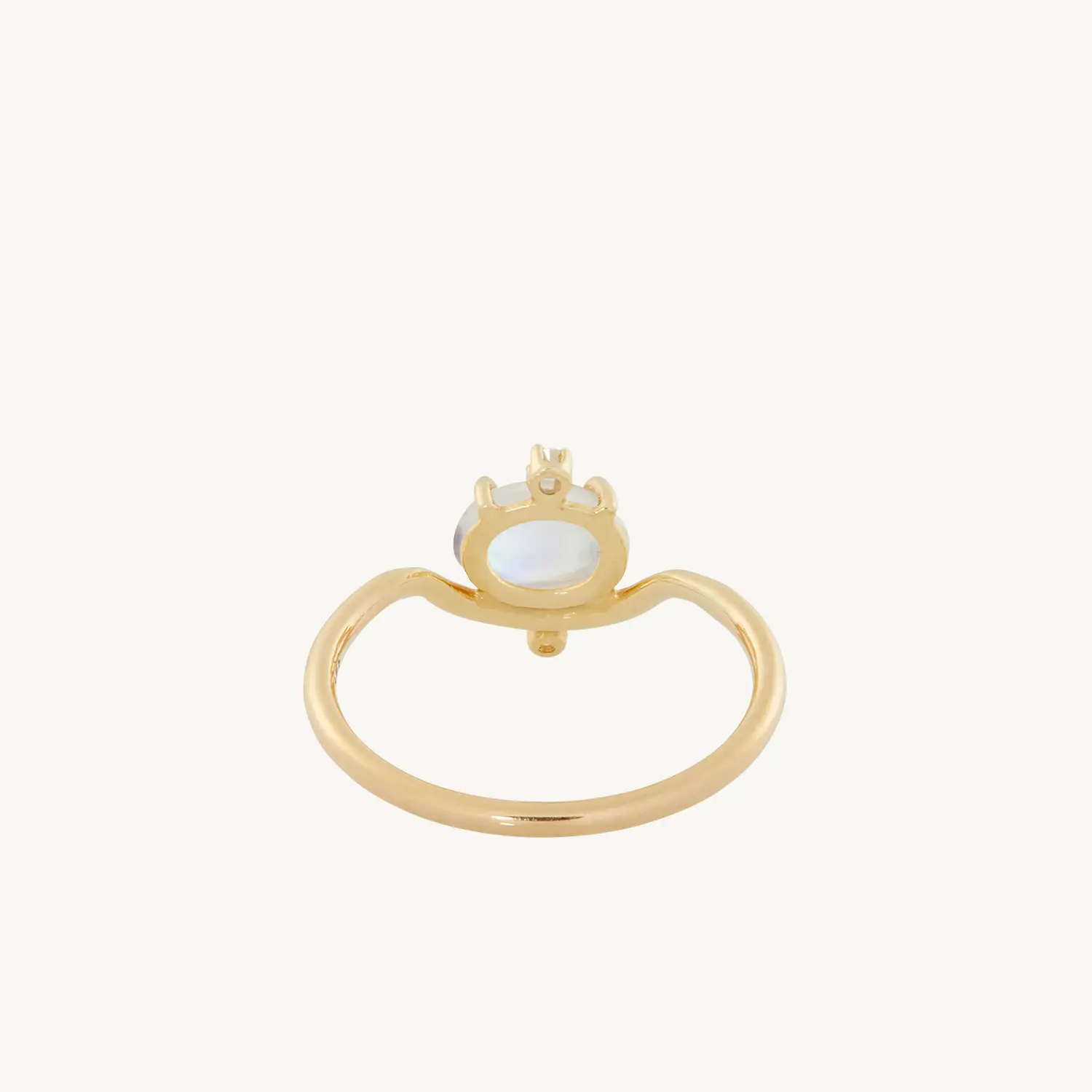 Alternative view of Nestled Moonstone & Diamond Ring