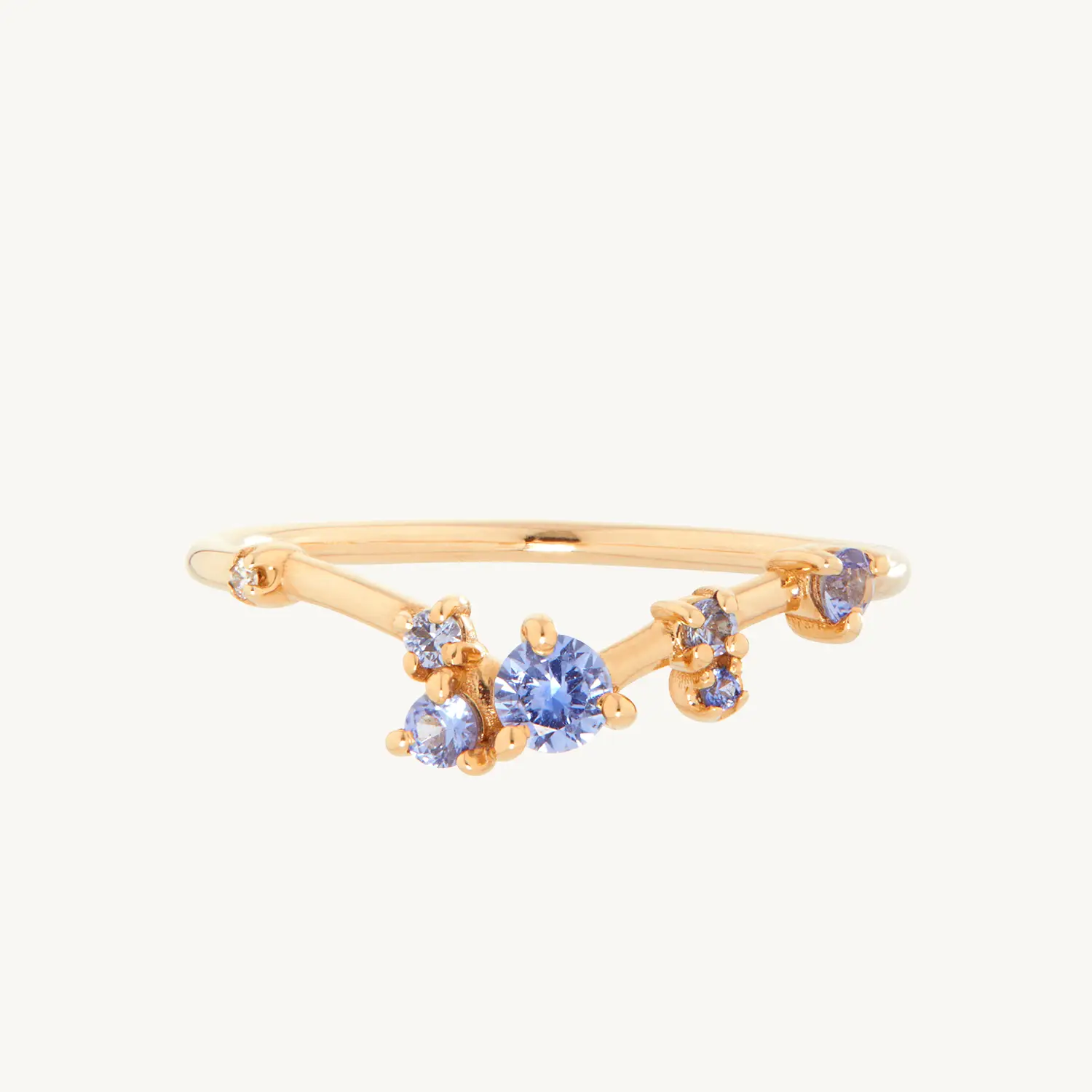 Organic Triangle Ring, Sapphire