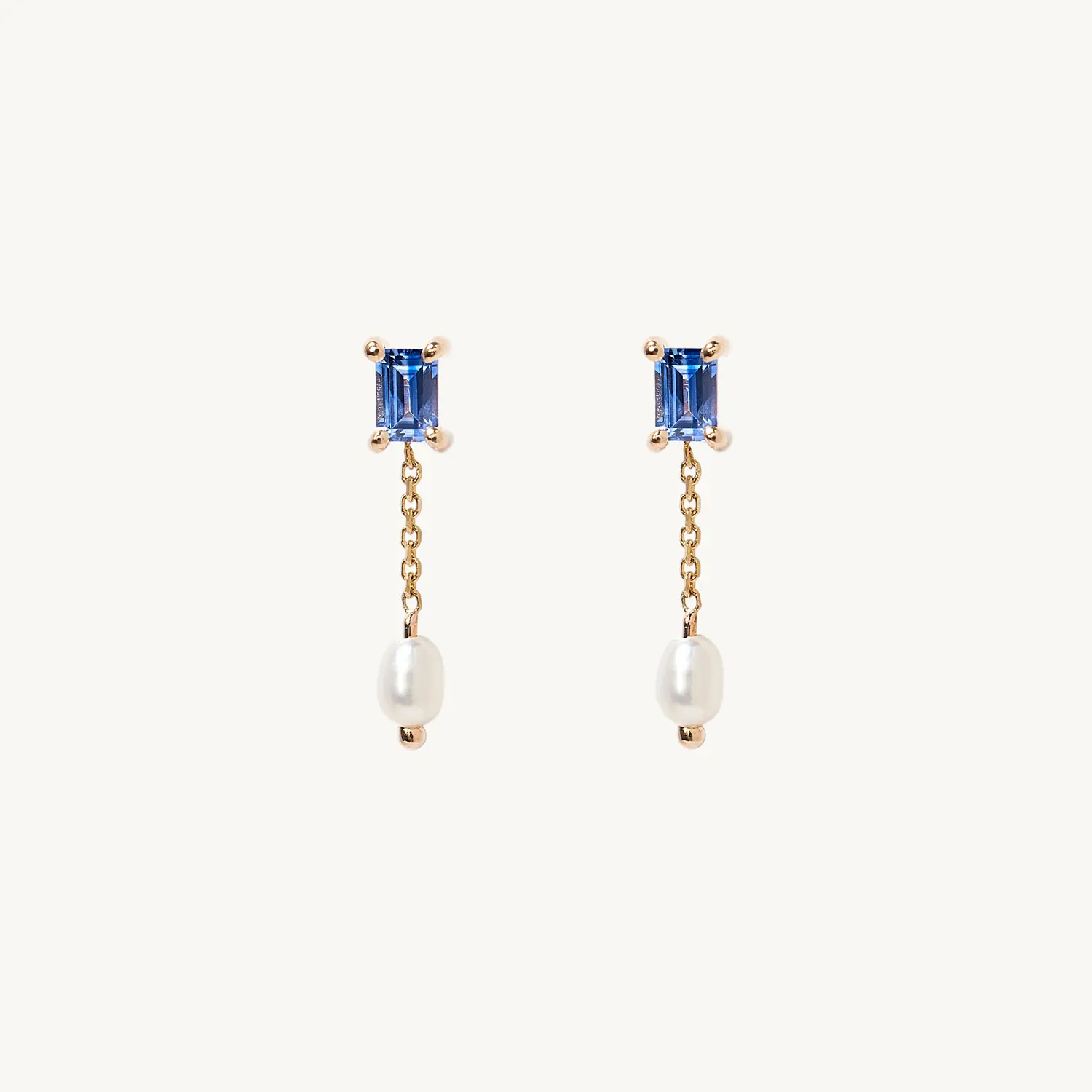 Sapphire & Pearl Shower Earring (single)
