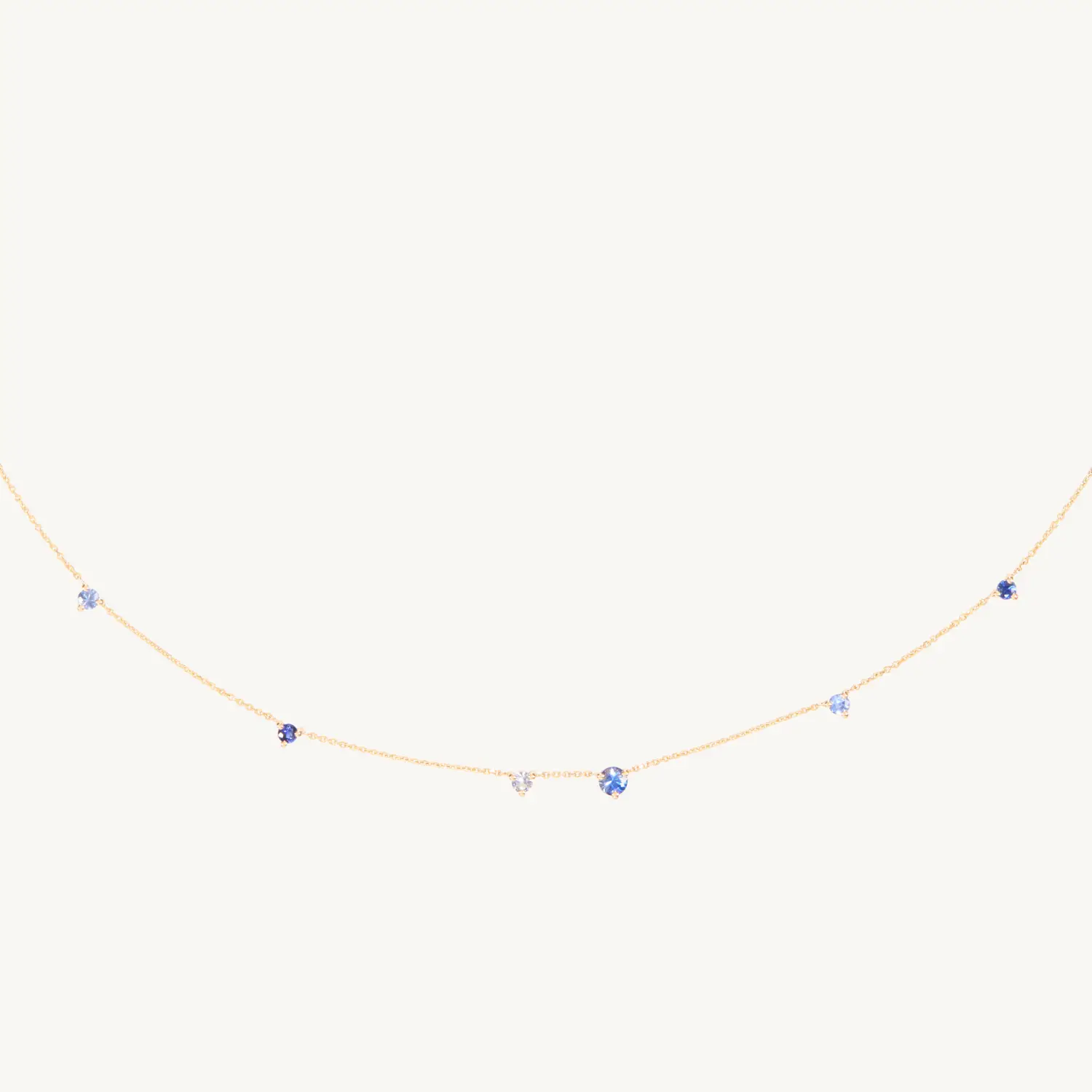 Sapphire Gradient Linear Chain Necklace