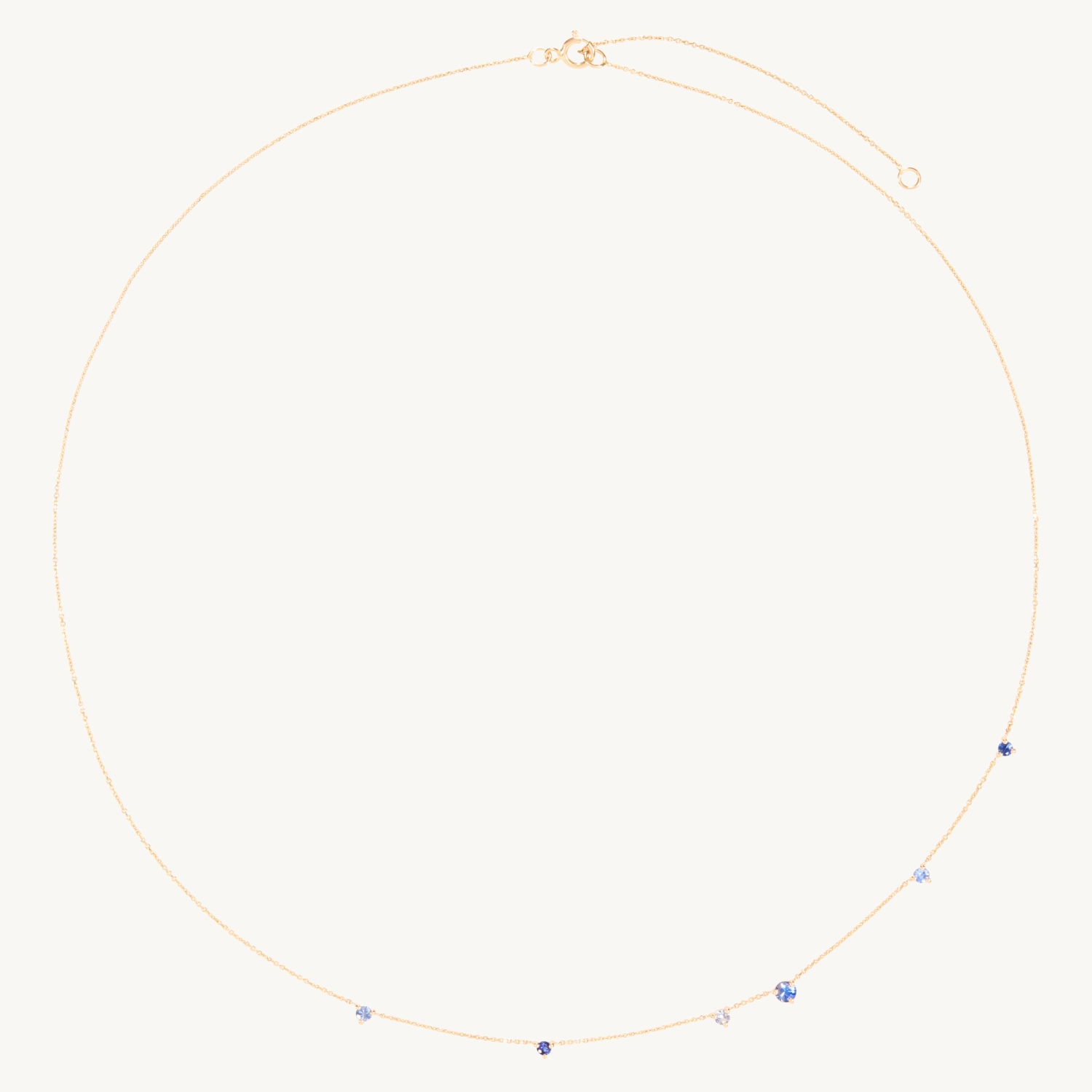 Sapphire Gradient Linear Chain Necklace - Image 6