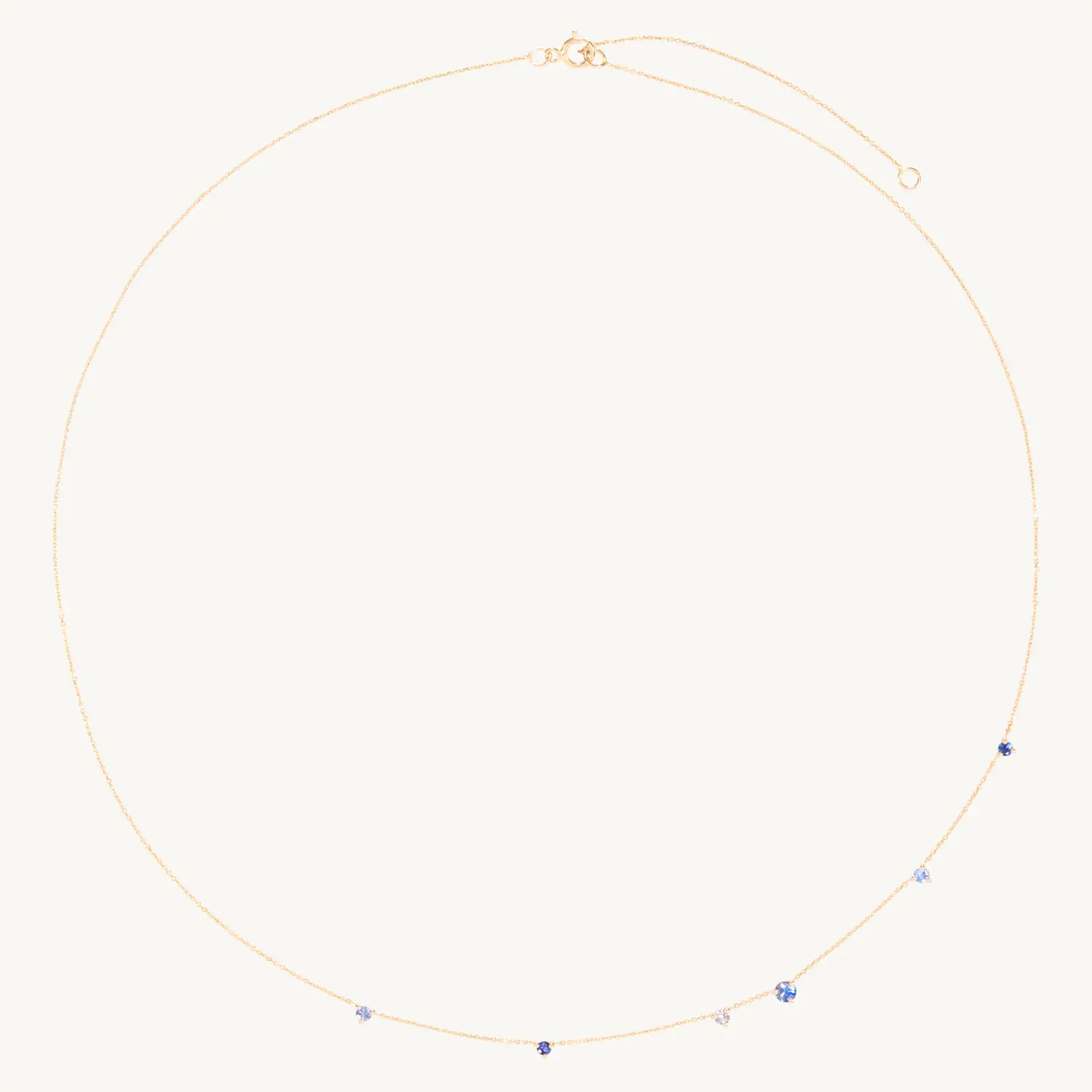 Alternative view of Sapphire Gradient Linear Chain Necklace