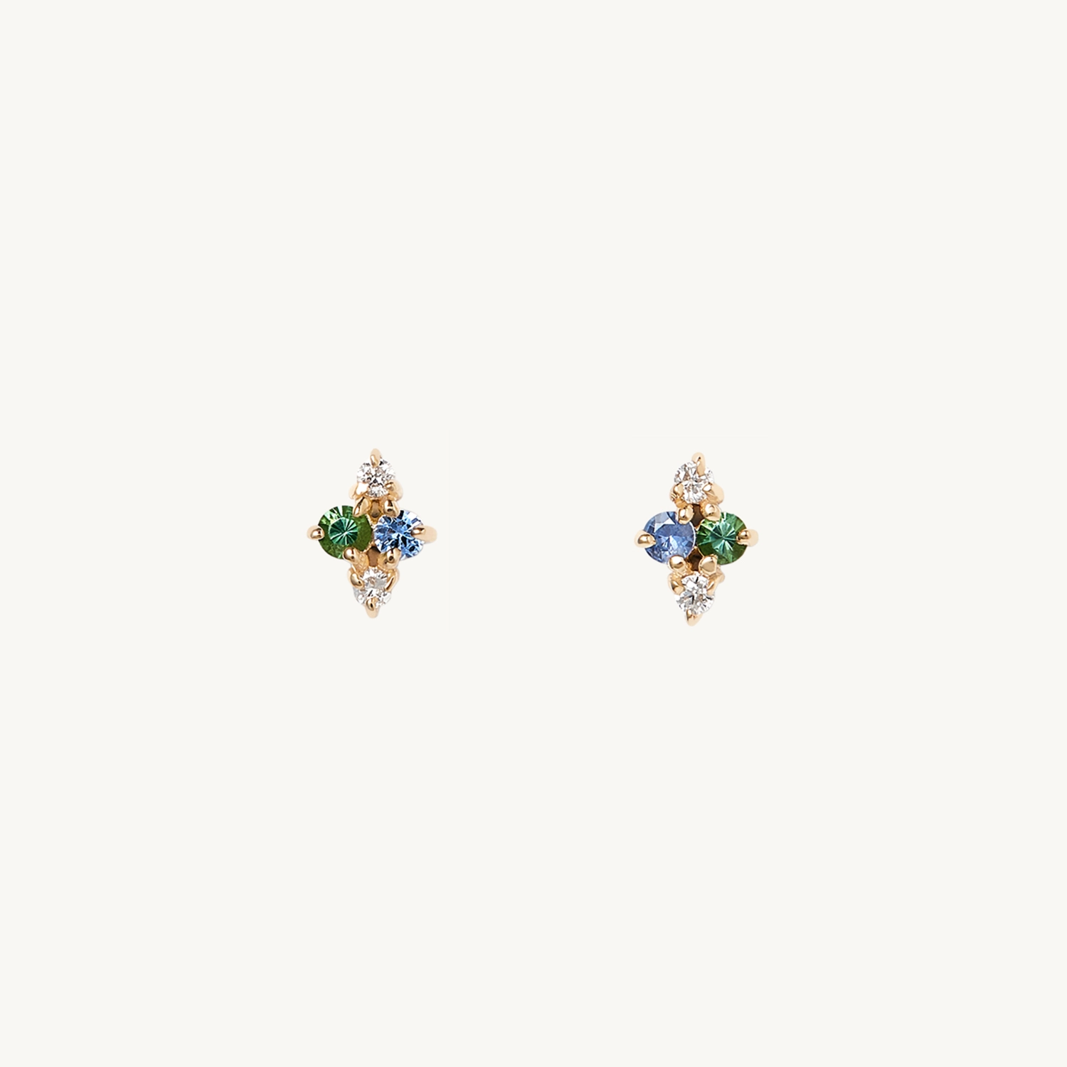 Sapphire, Tourmaline, & Diamond Covey Stud (single) - Image 6