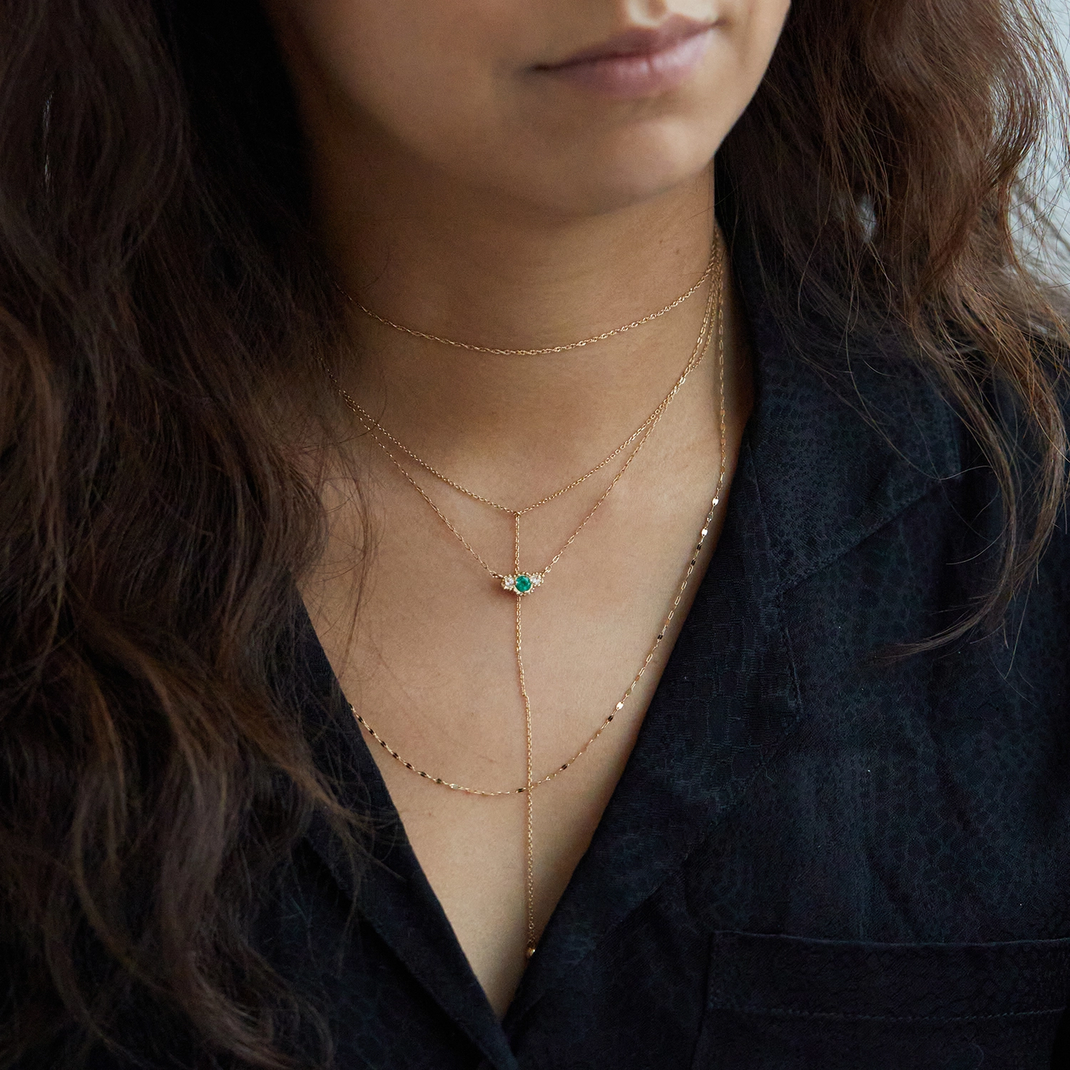 Emerald Diamond Twinkle Necklace - Image 6