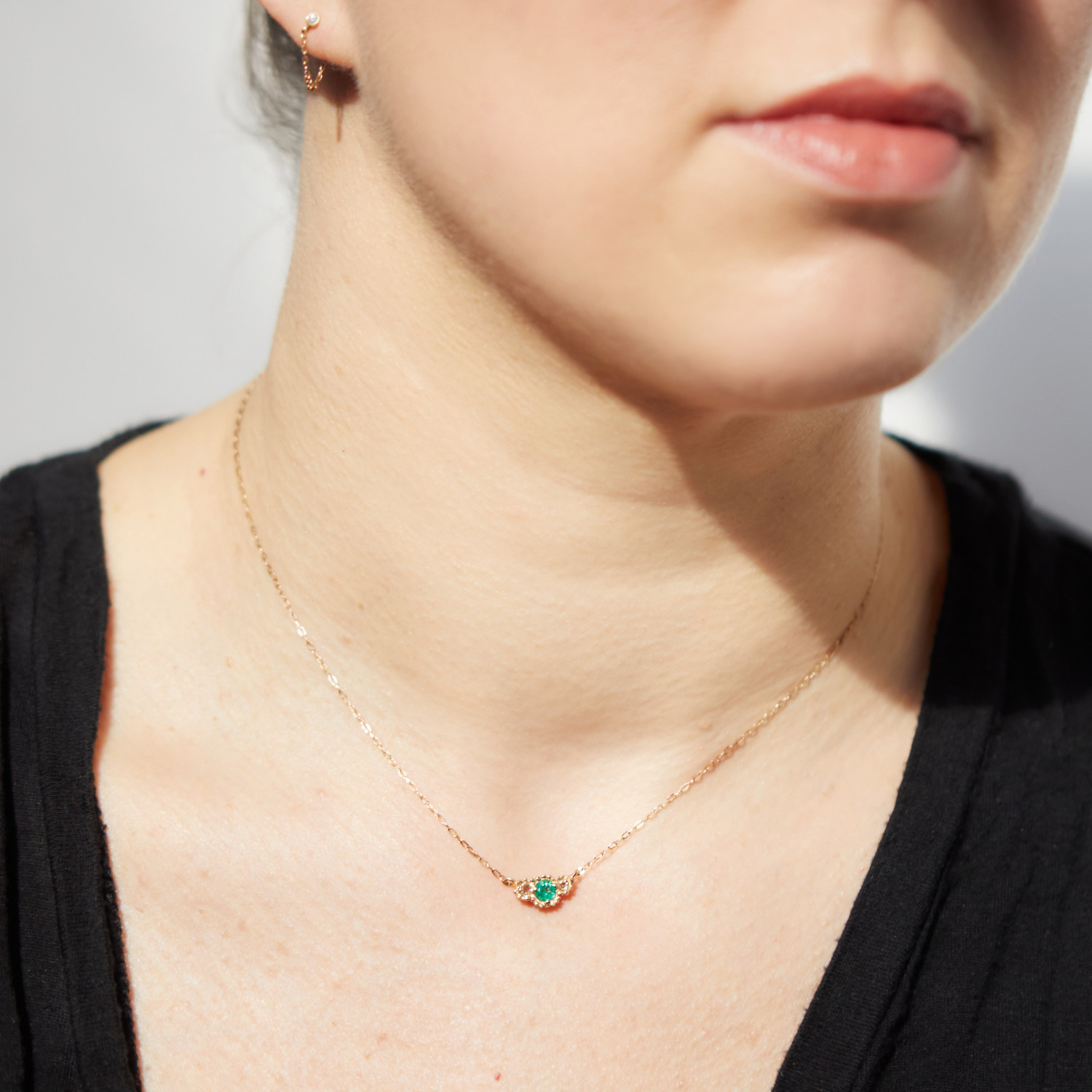 Emerald Diamond Twinkle Necklace - Image 3