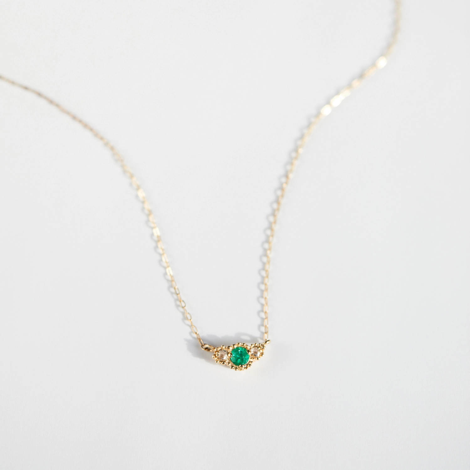 Emerald Diamond Twinkle Necklace - Image 8